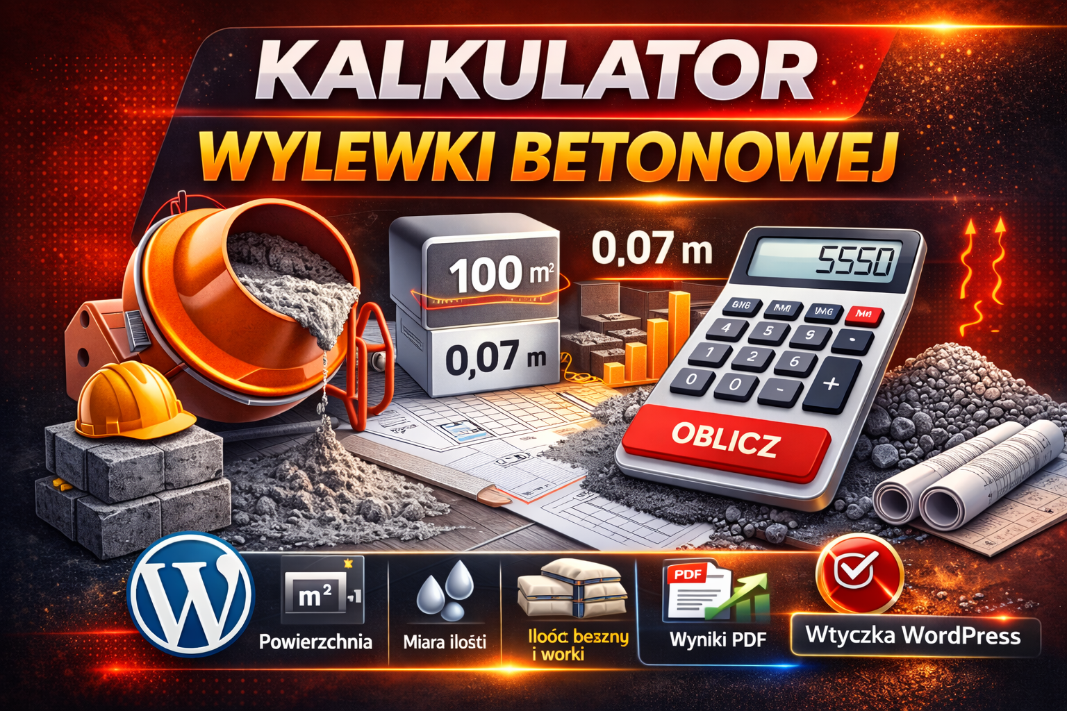 Kalkulator wylewki betonowej – wtyczka WordPress
