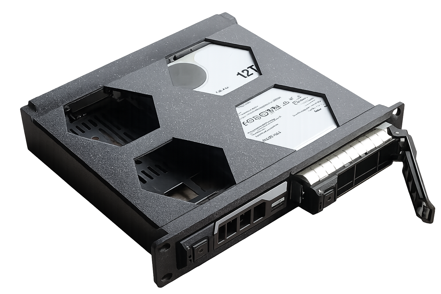 Półka Rack 1U 10 - 2 x 3.5″ HDD Hot-Swap (wydruk 3D) - obrazek 3