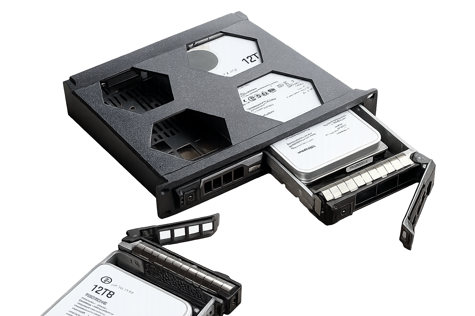 Półka Rack 1U 10 - 2 x 3.5″ HDD Hot-Swap (wydruk 3D)