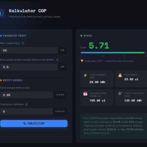 COP Kalkulator – Wtyczka WordPress do obliczania efektywności pomp ciepła