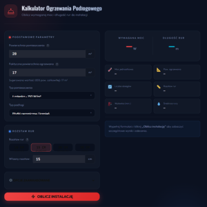 Kalkulator ogrzewania podłogowego – Wtyczka WordPress do obliczeń systemu grzewczego