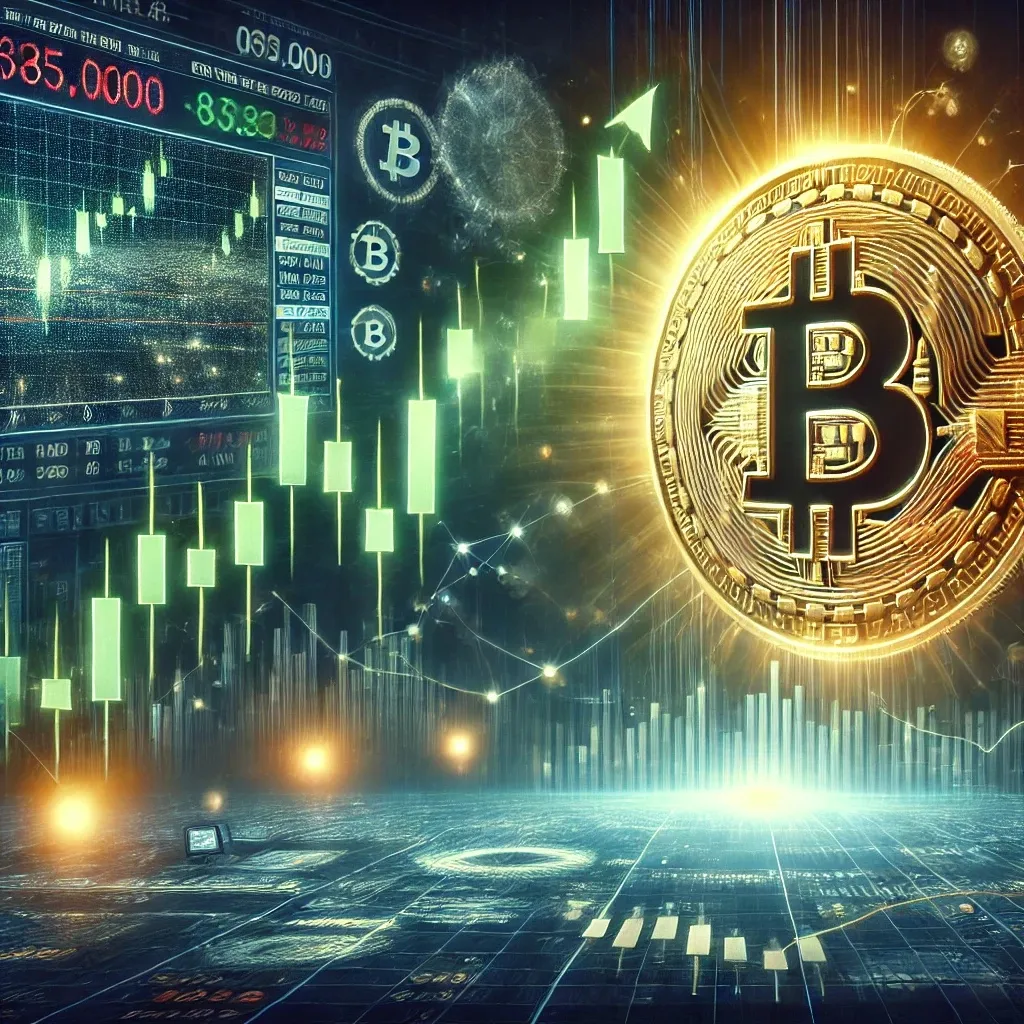 Bitcoin price surge: image depicting potential target of $85,000 due to decreased supply, increased demand, and altered specu