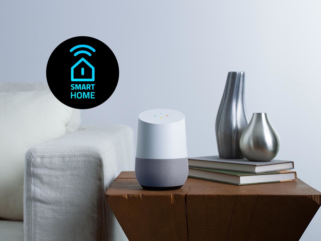 Okay, let's tackle this. The user wants an ALT text for an image in an article titled "Google Home - inteligentny dom