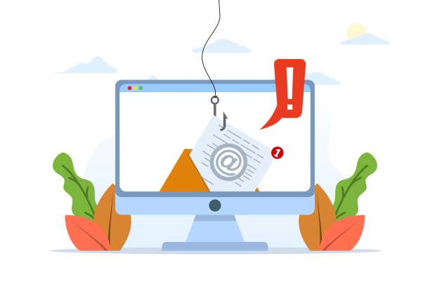 Phishing attack on organizations illustration