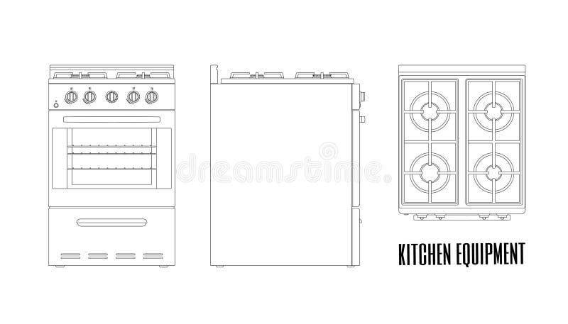Electric stove outlines for gas ovens in home use