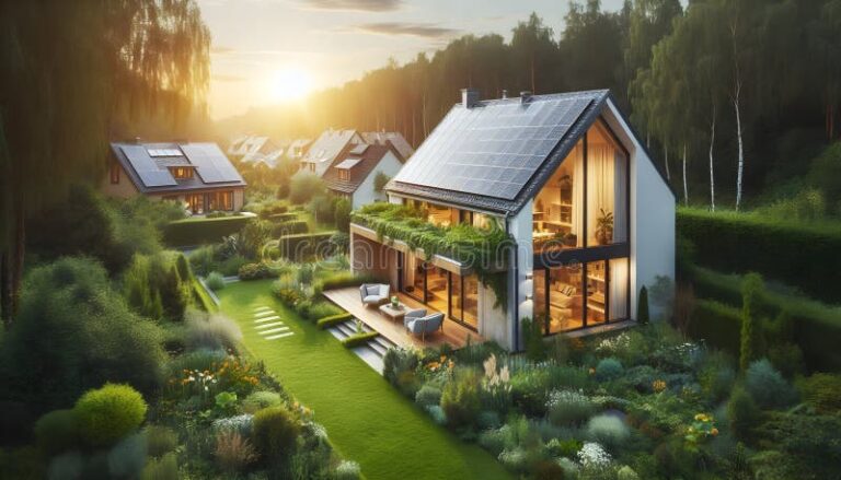 Pasywny dom z ogrodem – komfortowe miejsce dla marzących o naturezie i minimalnym utrzymaniu.