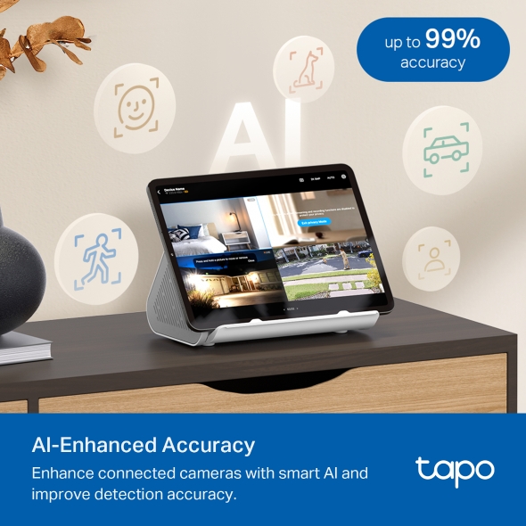 Tapo H500 Smart Home Hub with Local AI illustrated