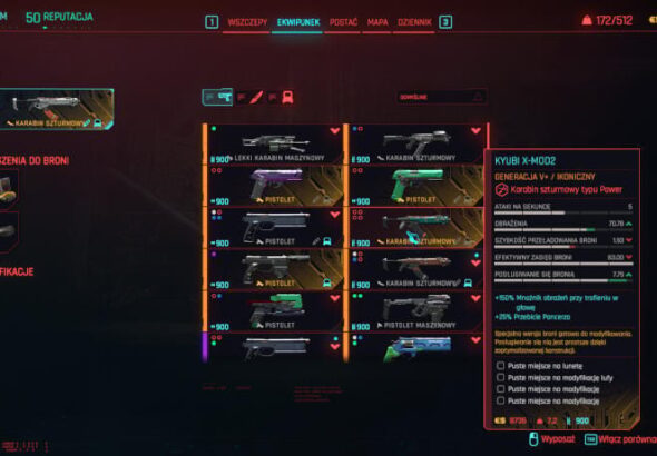 Kompletny przewodnik po broń w Cyberpunk 2077