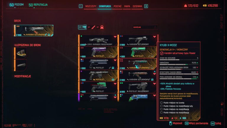 Kompletny przewodnik po broń w Cyberpunk 2077