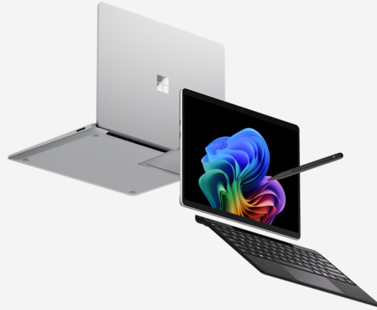 Laptop Microsoft Surface z 8 GB RAM w trakcie pracy.