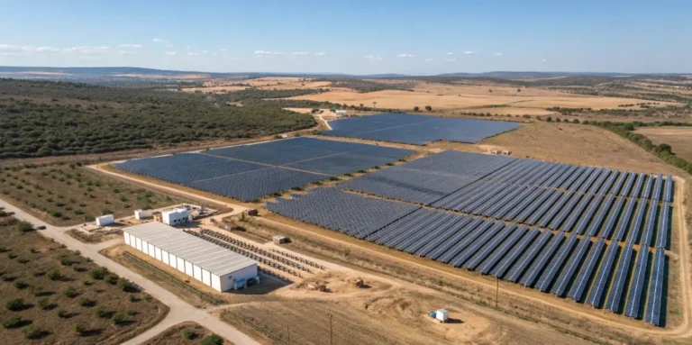 Magazyny energii przy fotowoltaicznej farmie nad Bałtykiem, ukazujące rozwój hybrydowych projektów OZE