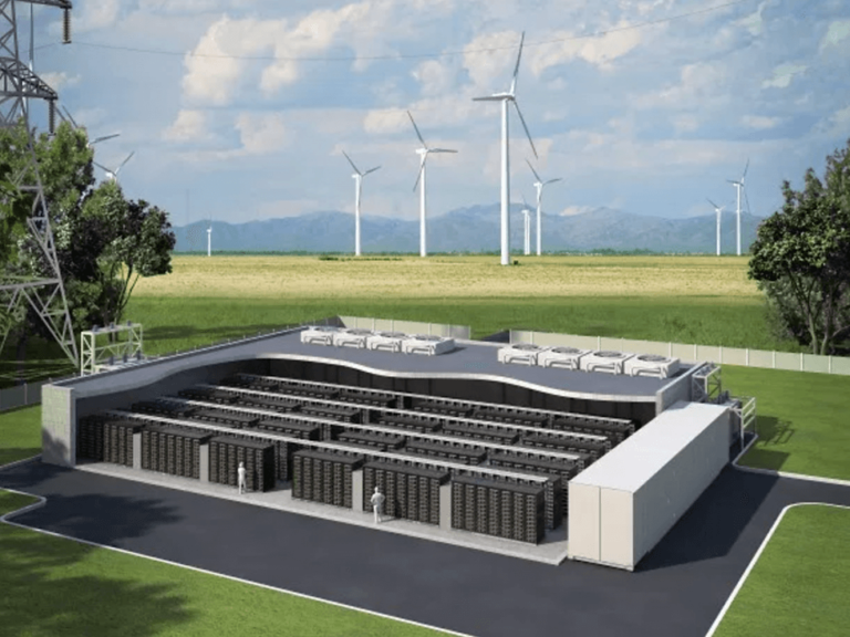 Ilustracja planu budowy dużego magazynu energii w Pawłowicach oraz zaproszenie na spotkanie mieszkańców w piątek