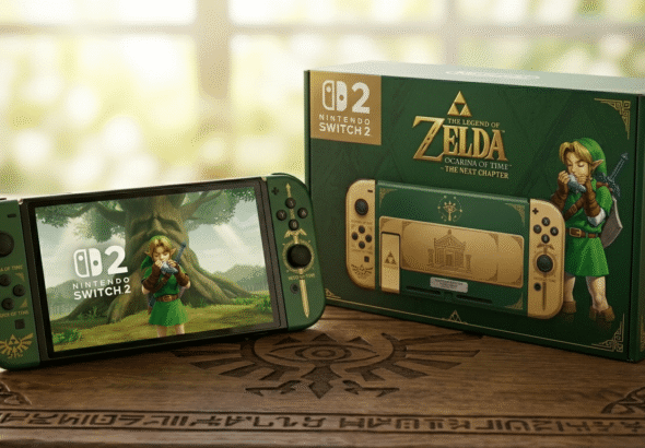 Zdjęcie przedstawiające ekran z The Legend of Zelda: Ocarina of Time Remake na Nintendo Switch 2 z polskim językiem.